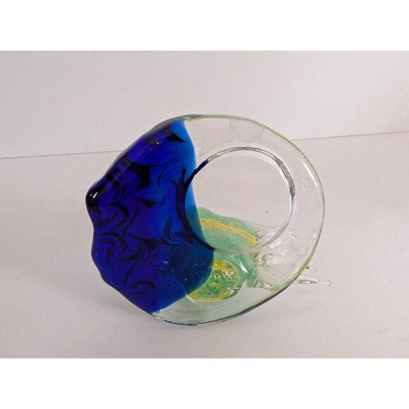 Partylite Glass Angelfish Figurine With Blue & Green Base - Picture 6 of 7
